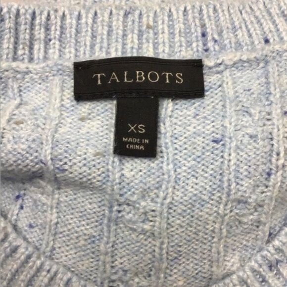 Talbots Women’s Crewneck Cable-knit Sweater, Light Blue, Size XS - Picture 5 of 6